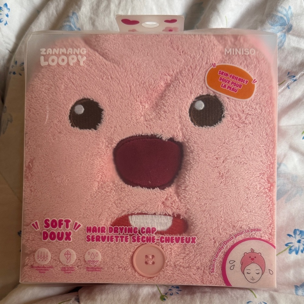 Miniso loopy Pink Hair Drying Cap